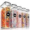 5PCS Cereal Containers Storage Set, PRAKI BPA-Free Airtight Food Storage Container Set with Lids, Kitchen Pantry…