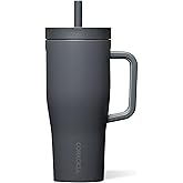 Corkcicle Cruiser - Insulated Tumbler with Handle - Keeps Drinks Cold 20 Hours - Spill-Proof Dual Lid - Triple-Insulated - Summer Drinkware Gift - Keeps Drinks Ice Cold - 22 oz - Flint