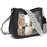 LOXOMU Clear Crossbody Bags Stadium Approved, Clear Purses with Guitar Strap Clear bag for Stadium Events, Concerts