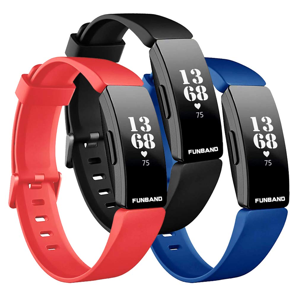 FunBand Strap Compatible with Fitbit Inspire & Fitbit Inspire HR Strap,Soft Silicone Sport Replacement Accessory Bracelet Strap Compatible with Fitbit Inspire/HR Fitness Activity Wristband