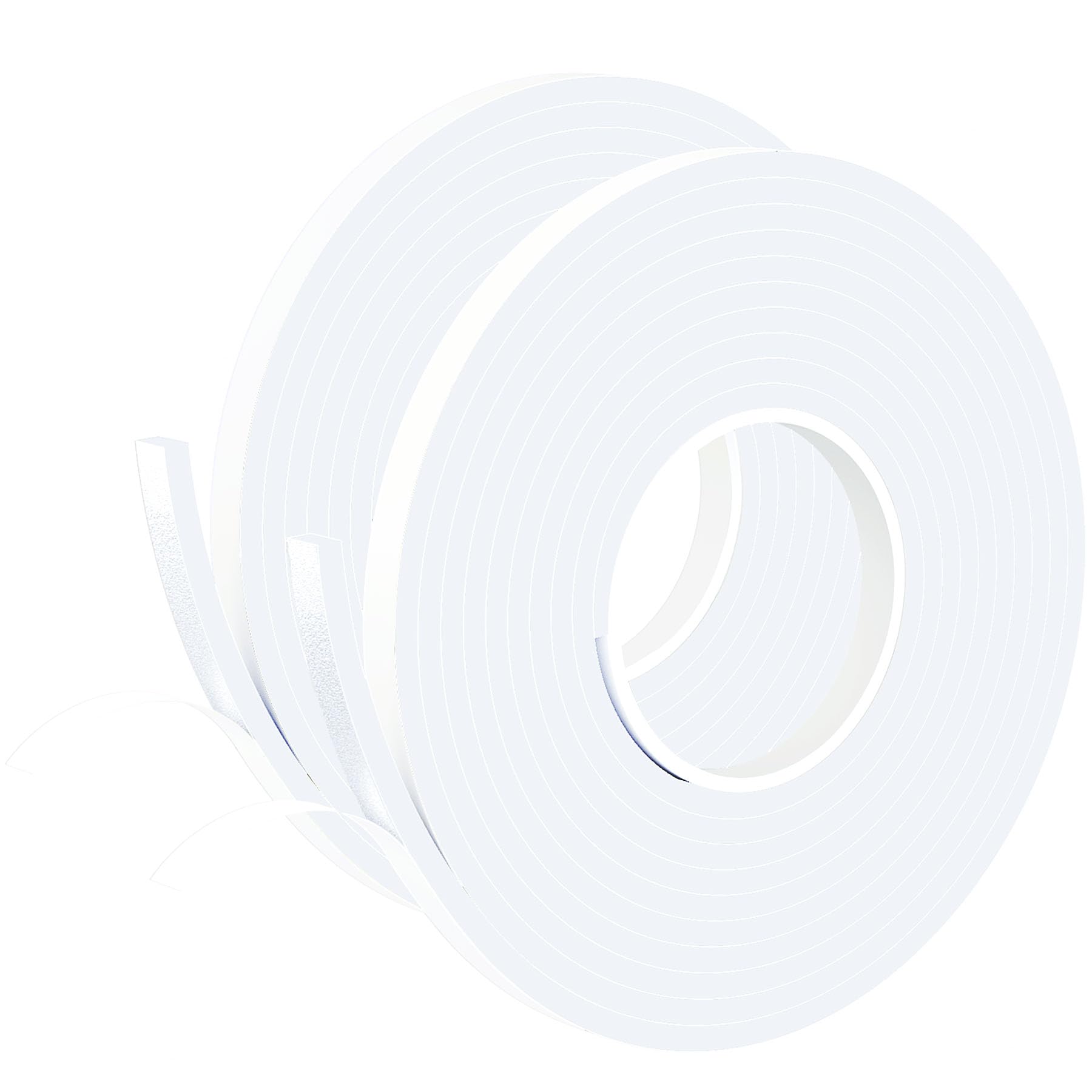 Photo 1 of 1/2 Inch W x 1/4 Inch T EVA Foam Weather Stripping Tape,Self-Adhesive Seal Tape for Doors & Windows-Draft Blocker,Soundproofing,Waterproof Insulation Foam,2 Rolls Total 33FT White