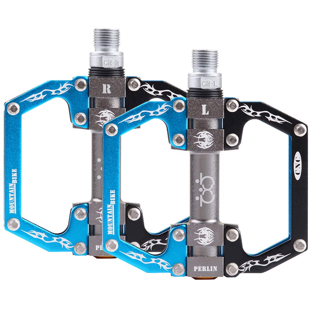 Boruizhen Mountain Bike Pedals CNC Sealed Bearing Aluminium Alloy Flat Pedals 9/16 Road Bicycle Pedals for BMX MTB Bike