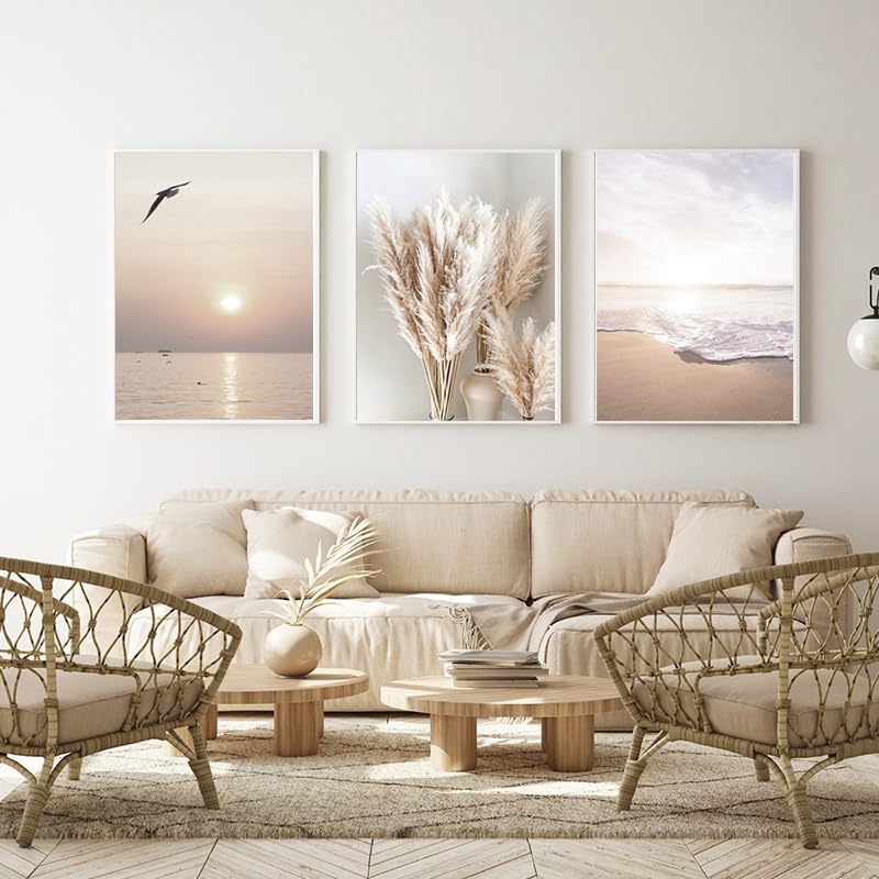 LPFNSF Modern Geometric Plant Decoration Poster, Artistic Abstract Decoration Painting, Printed Poster On The Background Wall Of The Bedroom, Living Room, Office, Frameless (A 11, 30x40cm*3)