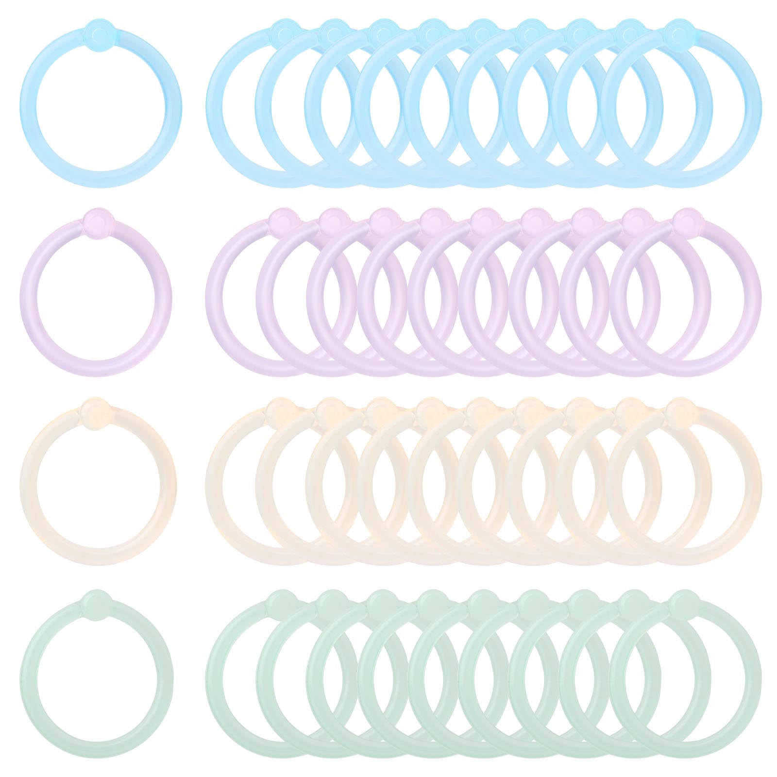 SAVITA 60 Pcs Plastic Binder Rings, Multicolor Loose Leaf Book Rings Keychain Rings Bulk Ring Clips for Index Cards Notebook Scrapbooking Crafts DIY (20mm in Diameter)