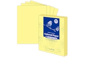 WritePads Veritas Colored Copy Paper,Multi-Purpose paper,Colored Printer Paper 8.5” x 11”, 20 lb / 75 GSM, Canary 200 Sheets (1 Reams)，Made in USA