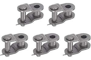 uxcell 5Pcs #35 Chain Offset Half Link Roller, 3/8" Pitch Carbon Steel, Standard Chain End Connector Split Links for 06C Chai