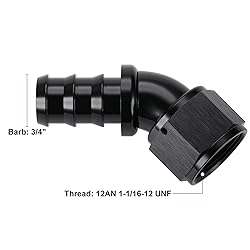 Podavelle 12AN 45 Degree Push Lock Full Flow Hose