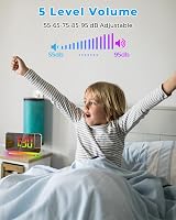 SZELAM Projection Alarm Clock 7.4 inch Mirror Display RGB Night Light USB C view 8