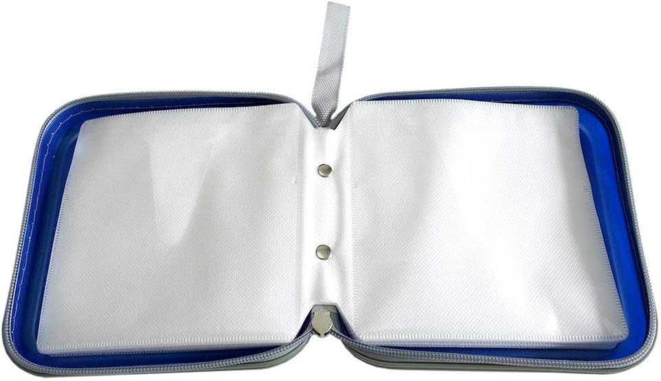 40 DVD/CD Case Holder with Extra Little Flap to Help The Disc Stay in Place Blue: Electronics