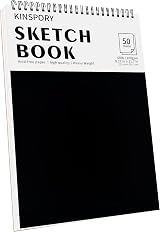 KINSPORY Sketchbook A4 21 x 29.7cm 100 Pages 100gsm Acid Free Spiral Bound view 1