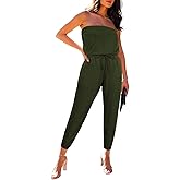 Fixmatti Women Tube Top Romper Strapless Bandeau Cold Shoulder Jumpsuit Outfits