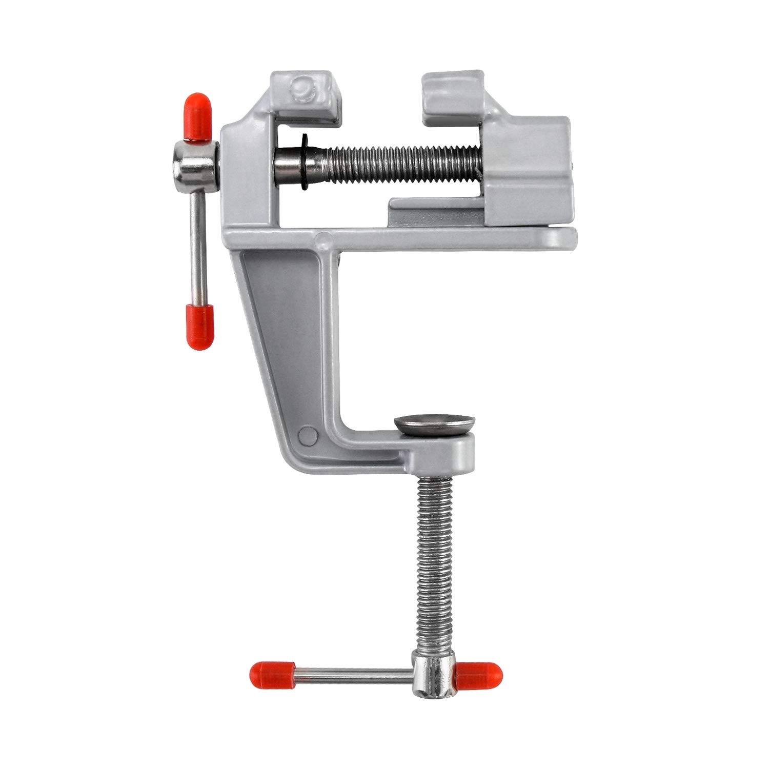 QWORK® Mini Bench vice, Small Vice 35MM, Univeral Vice Clamp Rotate 360° for Small Work, Crafts, Arts, Finishing Jewelry DIY Repair Tools, Aluminum Alloy, 1 Piece