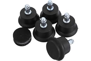 VILLFUL 5pcs Office Chair Bell Glides Fixed Stationary Casters with Anti-Slip Pads for Desk Furniture Floor