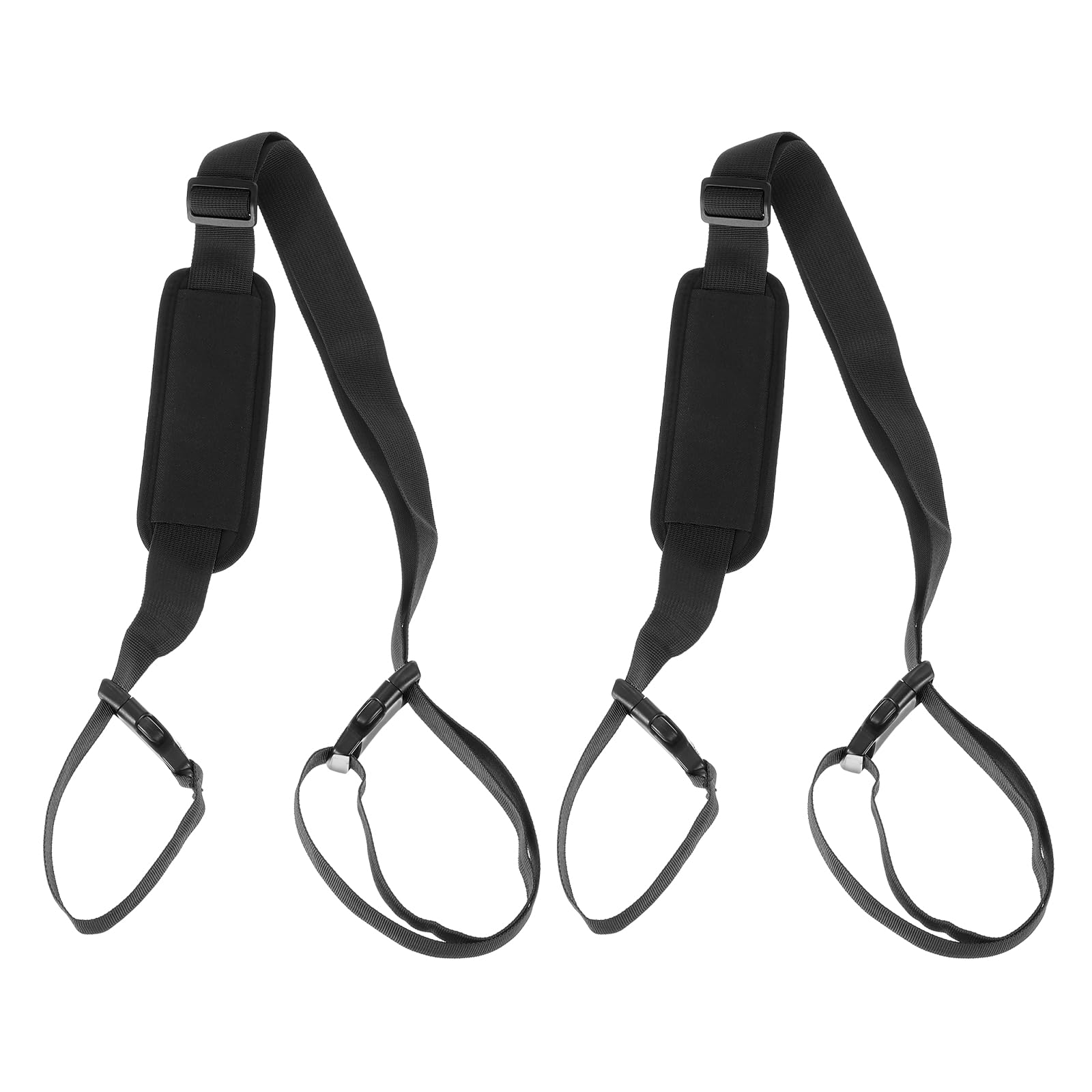 PATIKIL Carrying Beach Chair Straps, 2 Pack Adjustable Beach Chair Straps Shoulder Carrying Straps for Folding Chair Backpack, Black