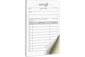321Done Receipt Pad, Made in USA - 3.4x5.5 Handheld 2-Part Carbonless, Carbon Duplicate Copy Sales Order Form, Invoice Booklet, Cute Convenient for Small Boutique Business - 50 White/Yellow Sets