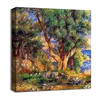 Canvas Wall Art Vase of Flowers by Pierre-Auguste Renoir Canvas Prints Home Artwork Decoration for Living Room,Bedroom - 12x12 inches