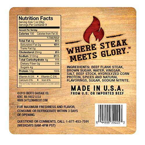 Cattleman's Cut Texas Style Flank Steak Beef Jerky, 9 Ounce Pricepulse