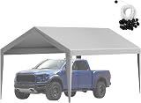 VEVOR 10x20 ft Carport Replacement Canopy Cover Heavy-Duty Waterproof Grey view 9