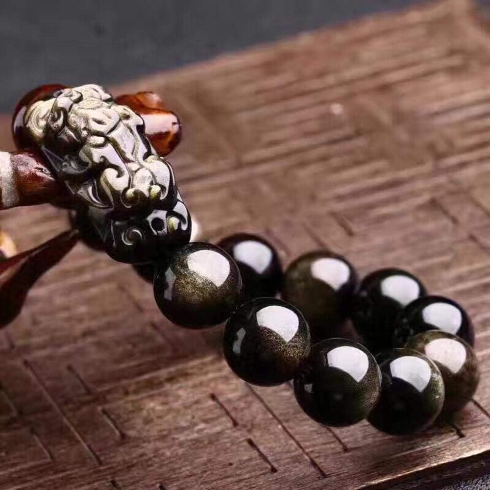 MGZDH Natural Jin Shi Bracelet Men's and Women's Single Lap Hand String with Tiger Eye Stone Transporter Beads