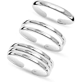 LeCalla 925 Sterling Silver Open Toe Rings Set for Women Adjustable Minimalist Toe Rings Summer Beach Foot Jewelry