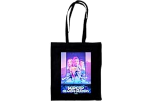 Pyramid International K-Pop Demon Hunters (Key Art) Black Tote Bag - Reusable Eco-Friendly Tote Bag for Shopping, Work, or Ev