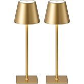 KDG 2 Pack Cordless Table Lamp, Portable LED Desk Lamps, 5000mAh Battery Operated, 3 Color Stepless Dimming Up, for Restauran