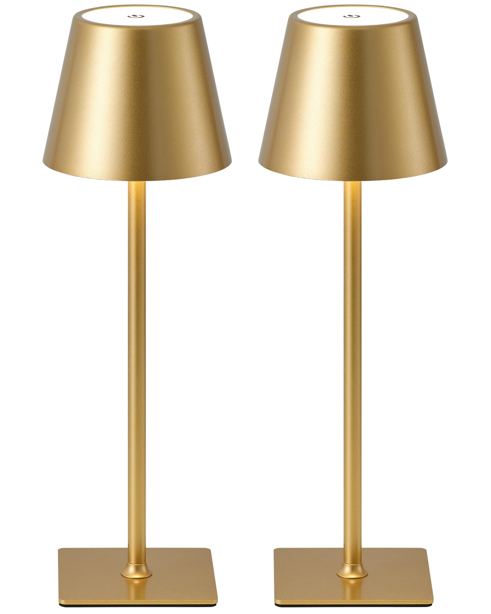 Photo 1 of KDG 2 Pack Cordless Table Lamp, Portable LED Desk Lamps, 5000mAh Battery Operated, 3 Color Stepless Dimming Up, for Restaurant, Bedroom, Outdoor Camping, Coffee Shop, Night Light, Rechargeable (Gold)