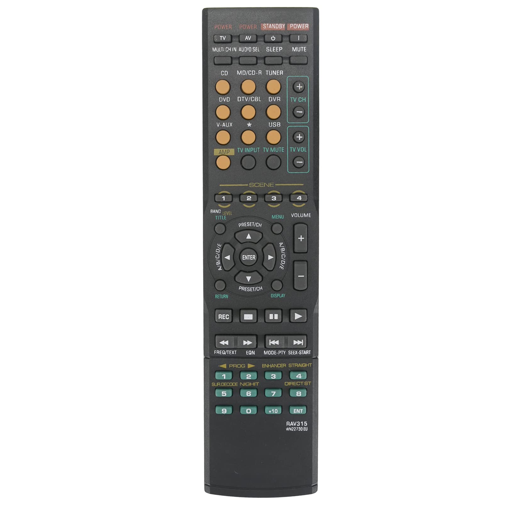 ALLIMITY RAV315 WN22730EU Remote Control Replace fit for Yamaha DVD AV Receiver HTR-6040 RX-V461 RX-V561 HTR6040 RXV461 RXV561 WK227300EU WK227300 EU