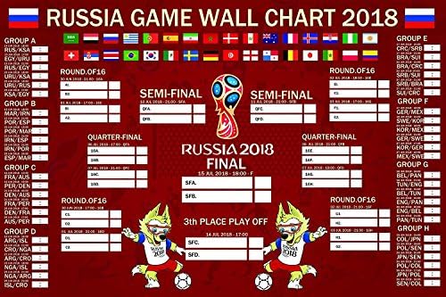 For Jaunty Mood 2018 World Cup Wall Chart-16 x 24 Inches World Cup Poster