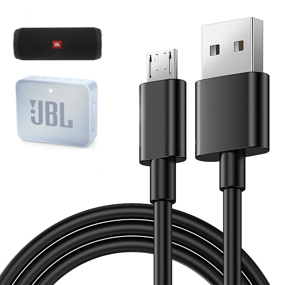 Photo 1 of 5Ft(60in) Micro USB Charger Cable for JBL Flip 4, Flip 3 ,Flip 2, JBL Charge 2+, Charge 3, JBL Pulse 2, Pulse 3, JBL Clip, Clip Plus, JBL Xtreme, JBL Go 2 Bluetooth Speaker Power Adapter Charging Cord