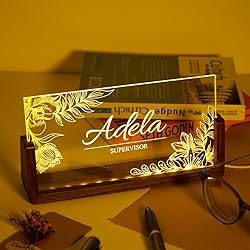 Personalized Light Up Desk Name Plate | New Job