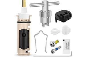 YUNPLE 1222 Replacement Cartridge with Puller 104421 and Handle Adapter Kit 116653, Compatible with Moen Single Handle Posi Temp Tub Shower Faucet