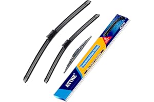 ATTKE 3 Wiper Blades 26" + 17" Front Wiper + 12" Rear Wiper Blades for Cadillac SRX 2010-2016-OE Original Quality (Pack of 3)