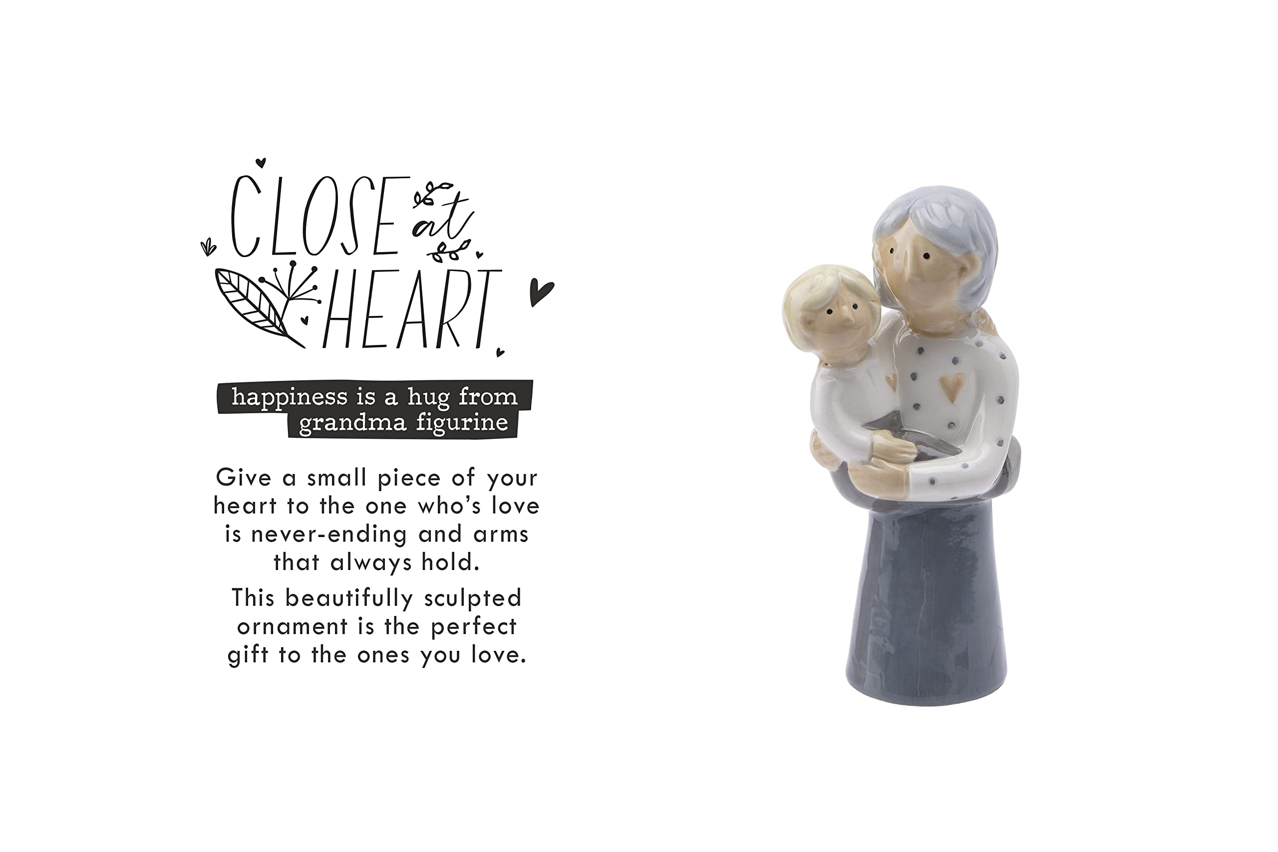 CGB Giftware Grandmother & Grandchild Family Figurine | Granny Nanny Grandma | Ceramic Ornament | Gift Box | Gift For Family | Love | Close At Heart GB06508