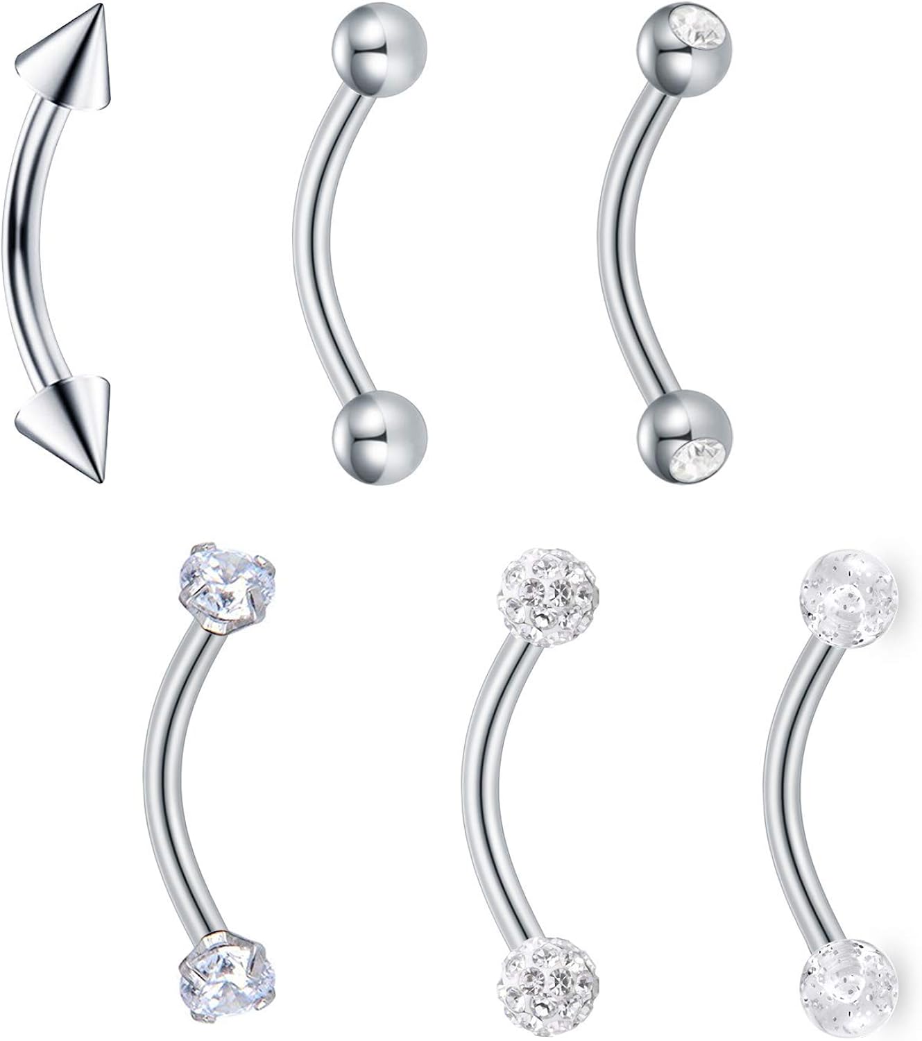 Mayhoop 616Pcs Eyebrow Rings 16G Surgical Steel Daith