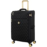 It Luggage Glimmering 28" Softside Checked 8 Wheel Expandable Spinner, Black