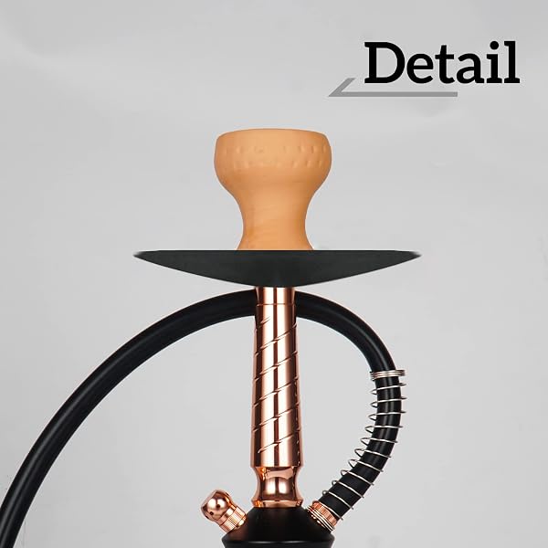 REANICE 17.5″ HOOKAH SET WITH 1 HOSE GLASS HOOKAH KIT WITH SHISHA ACCESSORIES (CLEAR) …