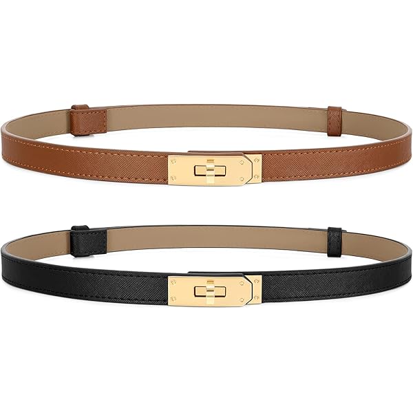 Horsopia Women Black Skinny Leather Belt Solid Color  display picture 2