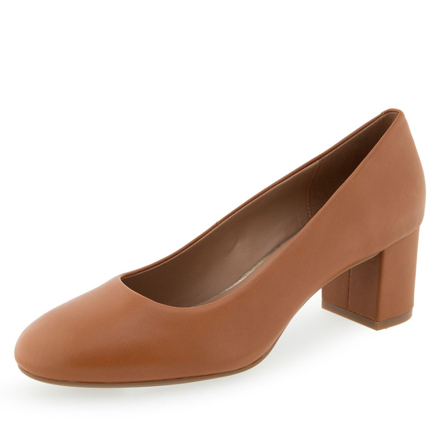Aerosoles EBEL Mid Heeled Pump, Tan Leather, 12M