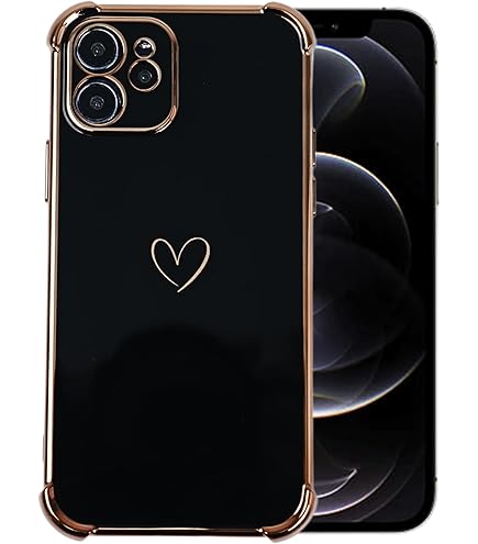 Amazon.com: Black Phone Case for iPhone 12 & iPhone 12 Pro Case