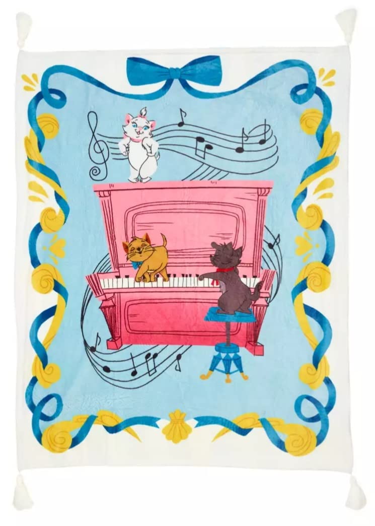 Eeyore Designer Ann Shen Disney The Aristocats Reversible Throw (127cm x 152cm) Marie, Toulouse, Berlioz