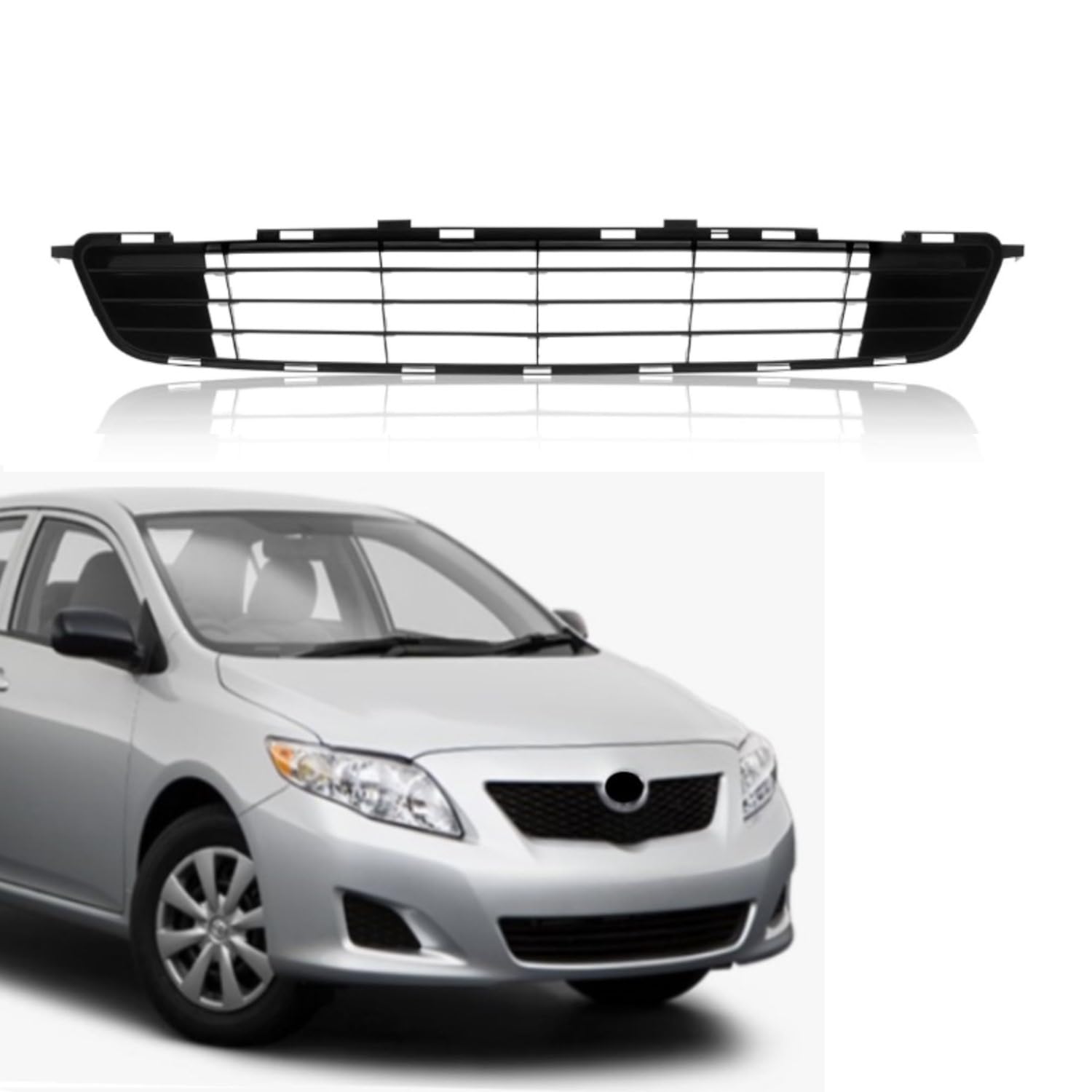 Photo 1 of ******* One broken clip*******Front Bumper Lower Grille Compatible With Toyota 2009 2010 Corolla Sedan (Base CE LE S XLE XRS) Front Bumper Grill Center
