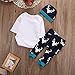 Newest Newborn Baby Kids Boys Girls Deer T-Shirt Tops+Pants Outfits Sets (18-24 Months, White&Dark Blue)