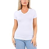 Sugar Sunday Cotton V Neck T Shirts for Women Short Sleeve Tshirt Basic Tees Vneck Tshirts Womens Tops Undershirt Multipack