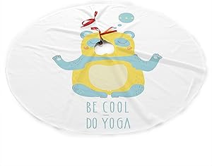 ETHAICO Christmas Tree Skirt ,Cute Cartoon Panda with Be Cool Do Yoga Quote Motivational,Tree Skirt Xmas Decorations Holiday Tree Ornaments Tree Decoration for Christmas Home Decorations 30 inch