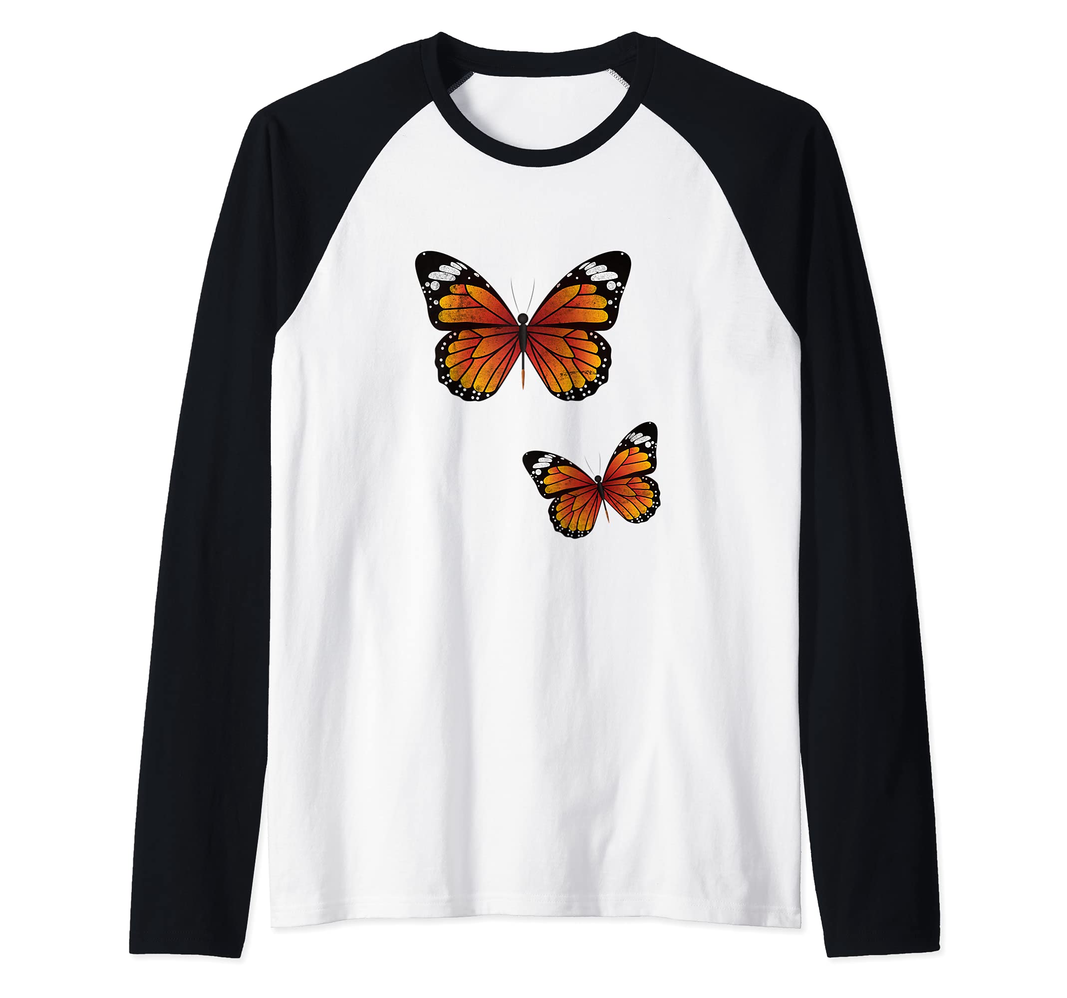 Butterfly Design Nature Gardening Monarch Butterflies Raglan Baseball Tee