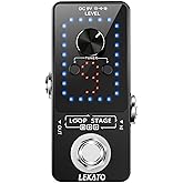 LEKATO Looper Guitar Pedal Guitar Loop Pedal Tuner Pedal 9 Loops 40 Minutes Record Time Unlimited Overdubs for Electric Guitar Bass (Black)