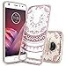 Moto Z2 Force Case with HD Screen Protector,AnoKe [Scratch Resistant] Colors Totem Mandala Folwer Clear Bumper Hybrid Slim Fit Protective Phone Case For Motorola Z2 Force Droid(2017) - TM CH Rose Gold