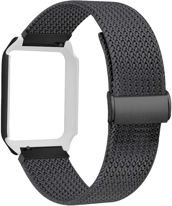 ALNBO Watch Band with Case Compatible with 38mm 42mm Stainless Steel Replacement Band for Watch Series 3 Series 2 Series 1 (Black, 38mm Watch)
