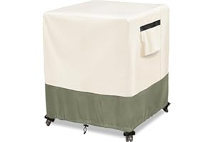 Owlcover Outdoor Ottoman Cover 25 W x 25 D x 18 H inches,600D Heavy Duty Waterproof Patio Ottoman Cover,Patio End Table Covers